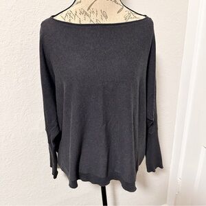 Eileen Fisher Boatneck Cotton Cashmere Blend Lightweight Sweater